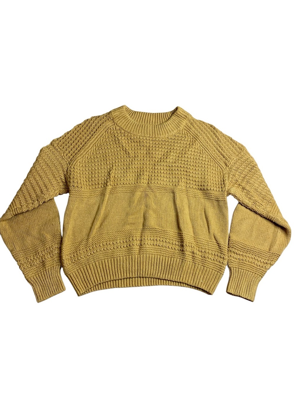 Universal Thread Mustard Yellow Textured Knit Pullover Sweater Size XXL